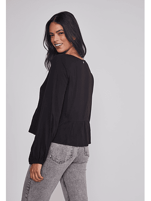 Blusa Mujer Boho Tachas Negro Sioux