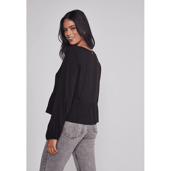 Blusa Mujer Boho Tachas Negro Sioux 2