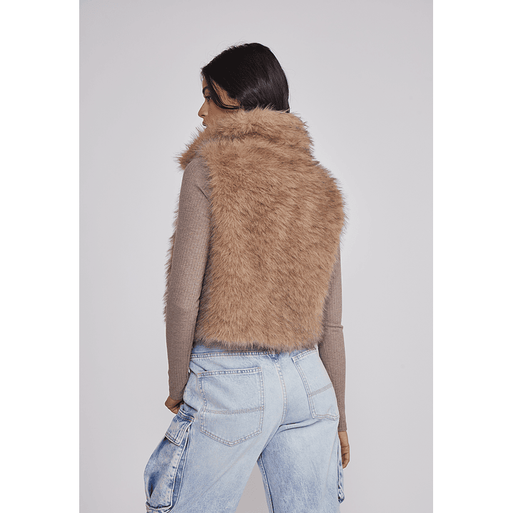 Chaqueta Mujer Sin Manga Piel Beige Sioux 2