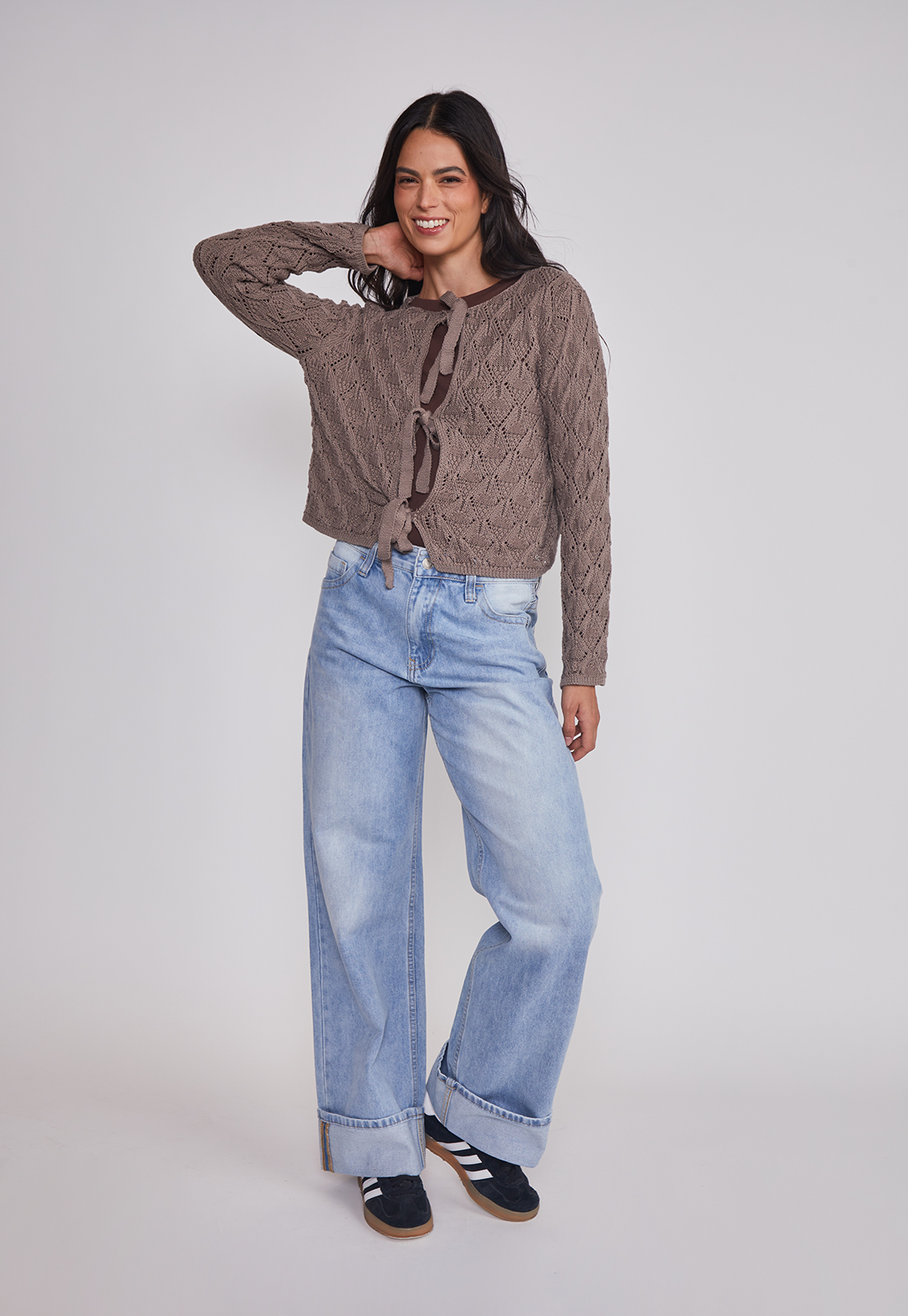 Jeans Mujer Folded Tiro Alto Celeste Sioux 3