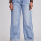 Jeans Mujer Folded Tiro Alto Celeste Sioux - Miniatura 5