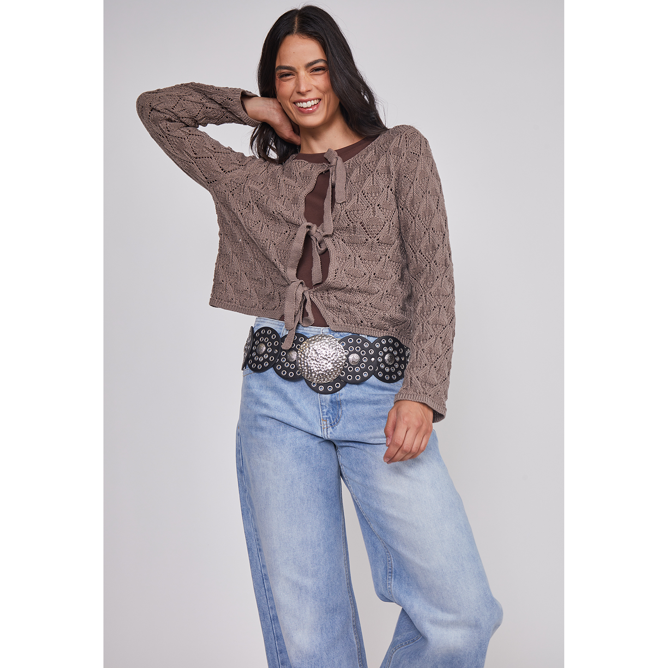 Jeans Mujer Folded Tiro Alto Celeste Sioux 4
