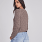 Sweater Mujer Calado Lazos Café Sioux - Miniatura 2