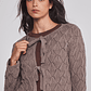 Sweater Mujer Calado Lazos Café Sioux - Miniatura 4