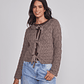 Sweater Mujer Calado Lazos Café Sioux - Miniatura 1
