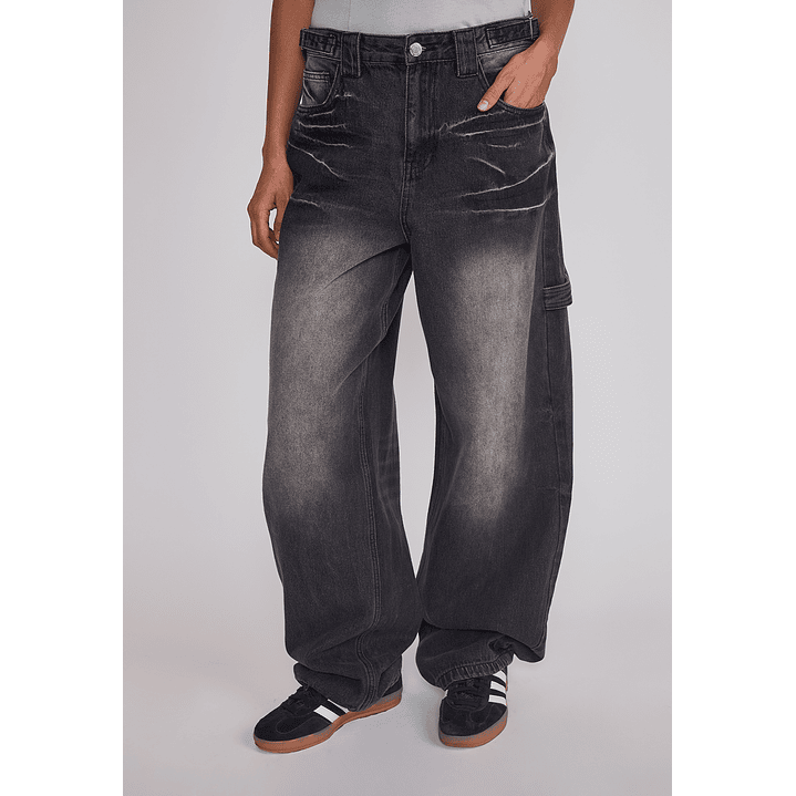Jeans Mujer Balloon Carpenter Negro Sioux 1