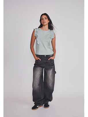 Jeans Mujer Balloon Carpenter Negro Sioux