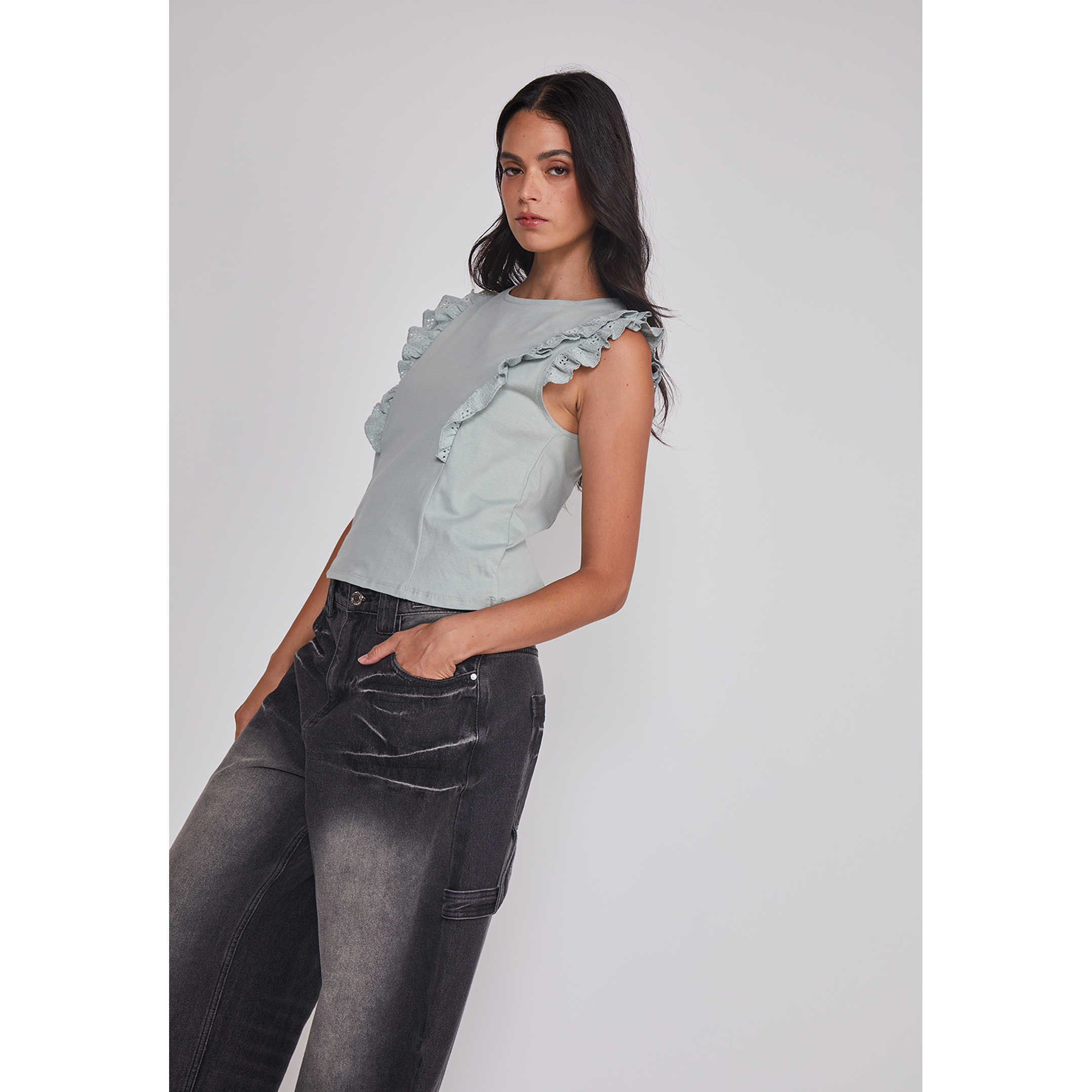 Jeans Mujer Balloon Carpenter Negro Sioux 6