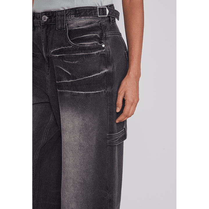 Jeans Mujer Balloon Carpenter Negro Sioux 5