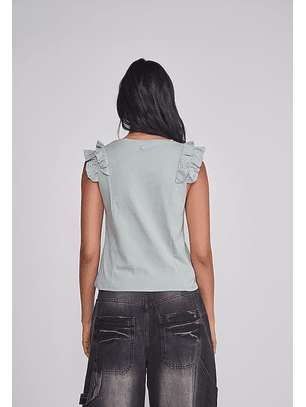 Peto Mujer Vuelos Manga Verde Sioux