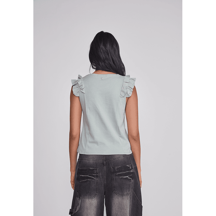 Peto Mujer Vuelos Manga Verde Sioux 2