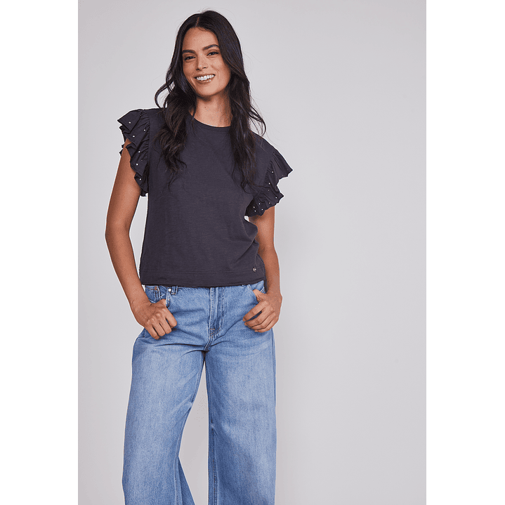 Jeans Mujer Wide Leg Tiro Bajo Azul Sioux 5