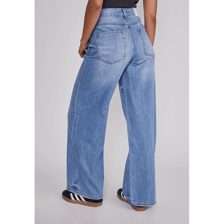 Jeans Mujer Wide Leg Tiro Bajo Azul Sioux 2