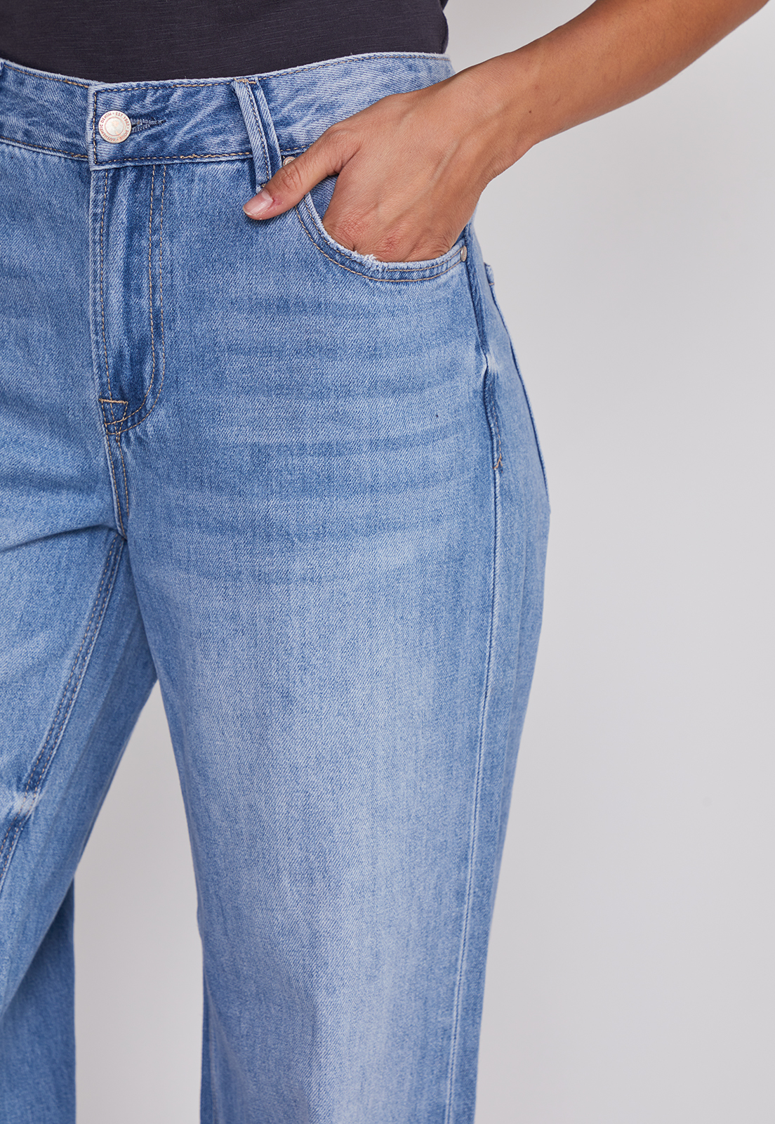 Jeans Mujer Wide Leg Tiro Bajo Azul Sioux 3