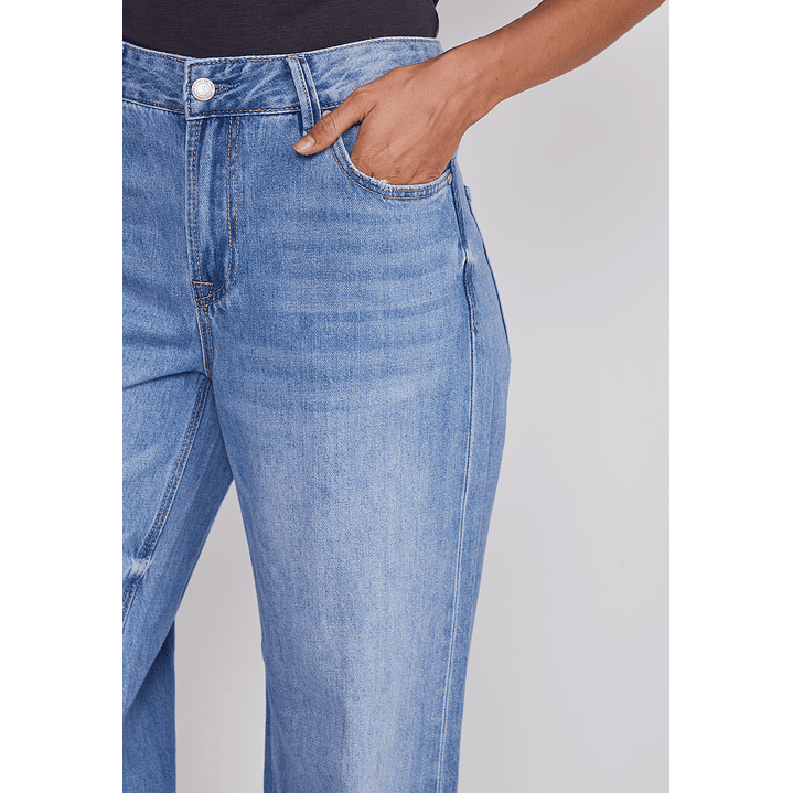 Jeans Mujer Wide Leg Tiro Bajo Azul Sioux 3