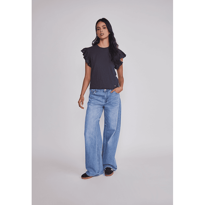 Polera Mujer Manga Brillos Acero Sioux 3