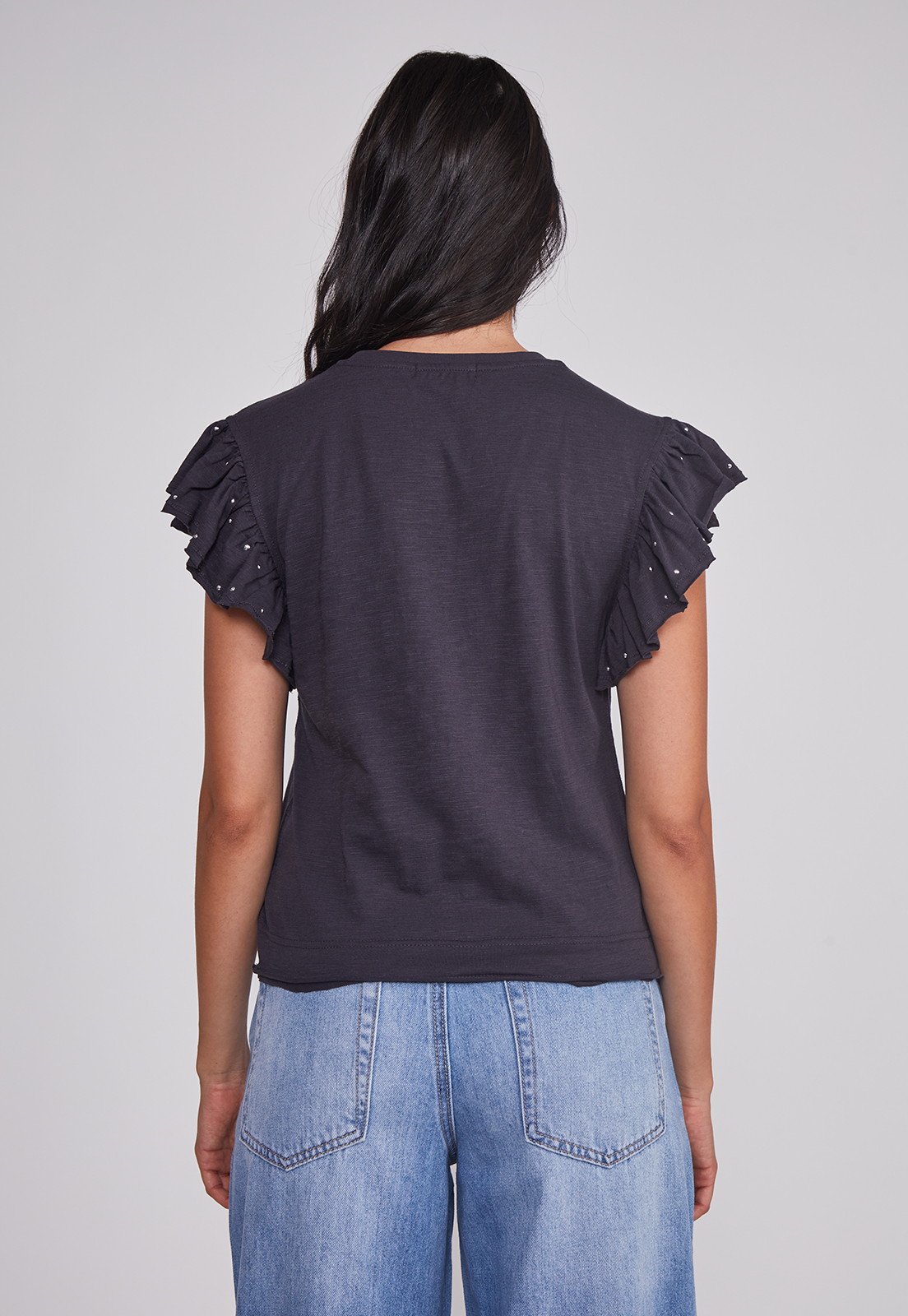 Polera Mujer Manga Brillos Acero Sioux 2