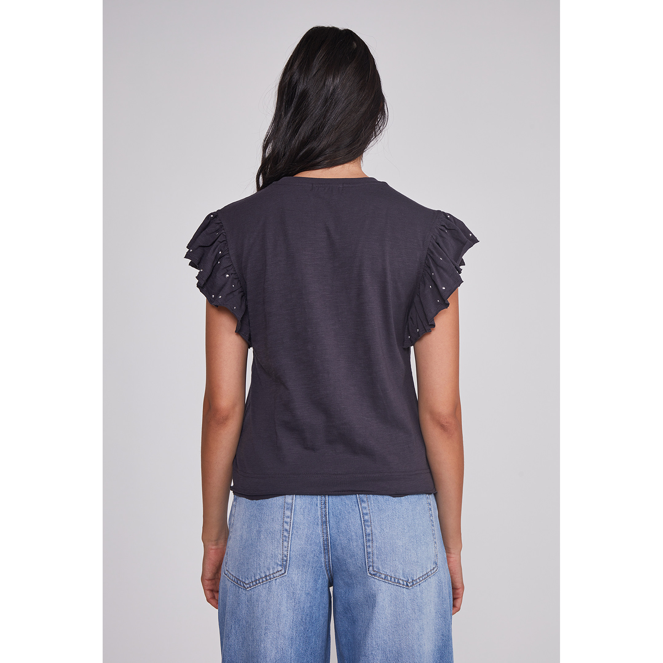 Polera Mujer Manga Brillos Acero Sioux 2