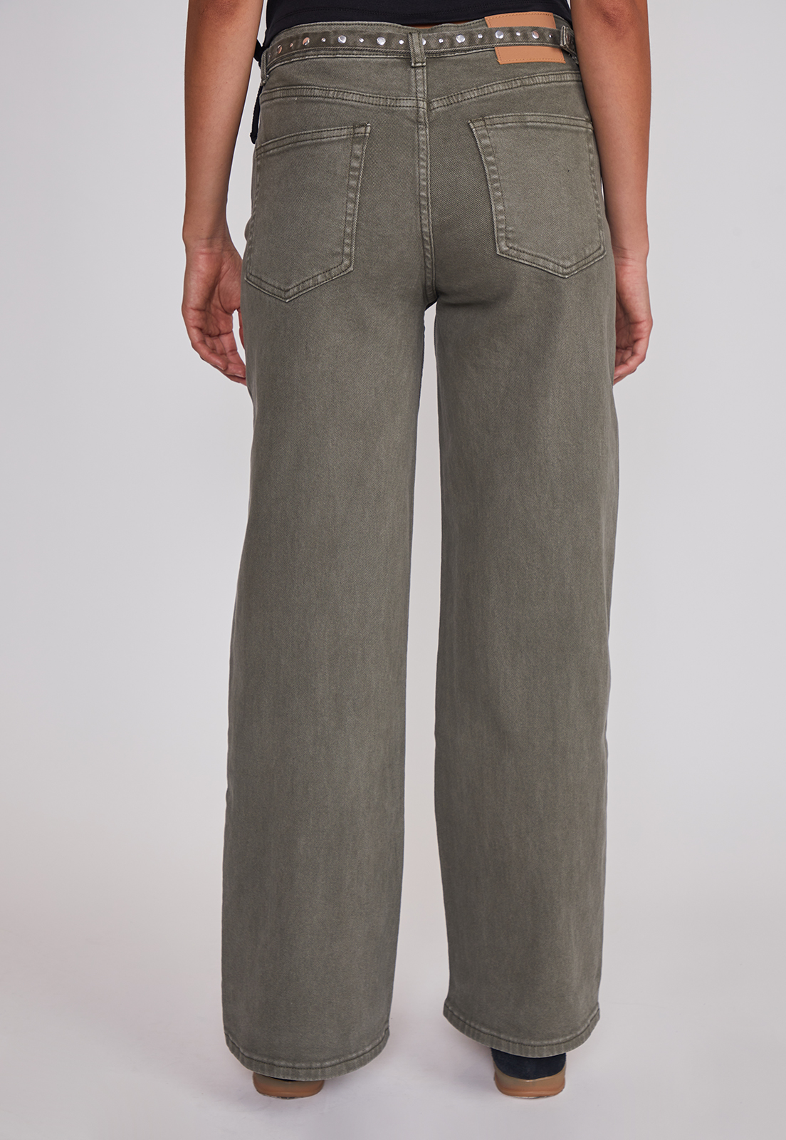 Pantalón Mujer Baggy Cinturón Verde Sioux 2