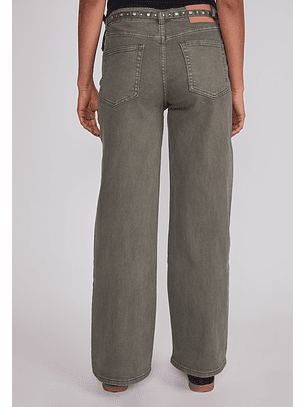 Pantalón Mujer Baggy Cinturón Verde Sioux