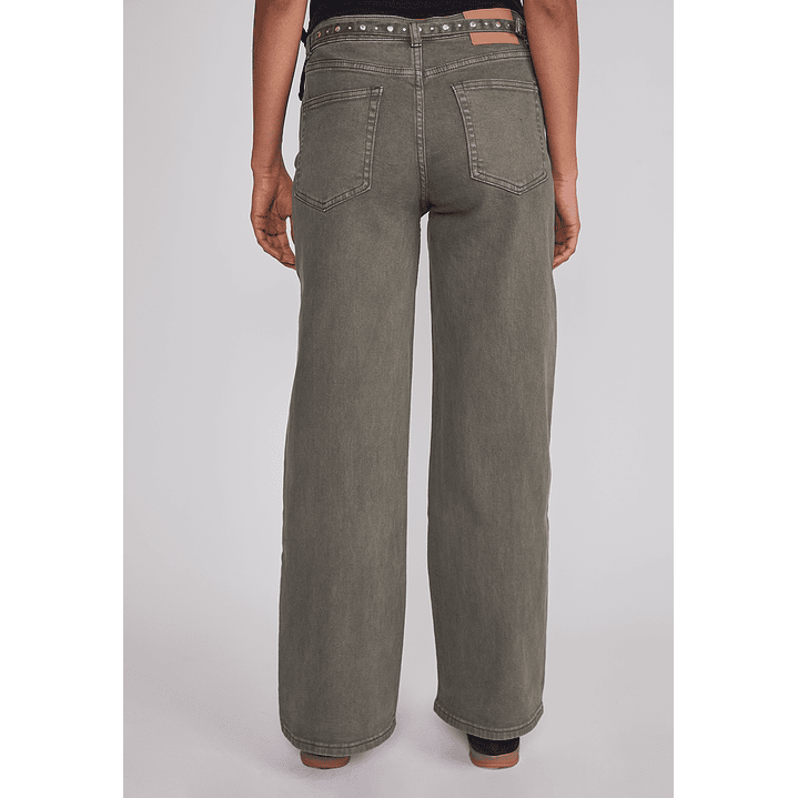 Pantalón Mujer Baggy Cinturón Verde Sioux 2
