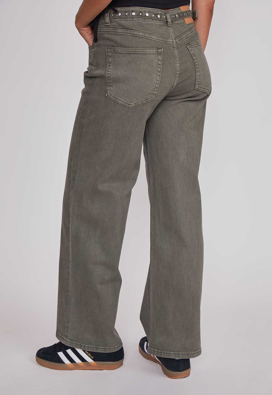 Pantalón Mujer Baggy Cinturón Verde Sioux 6