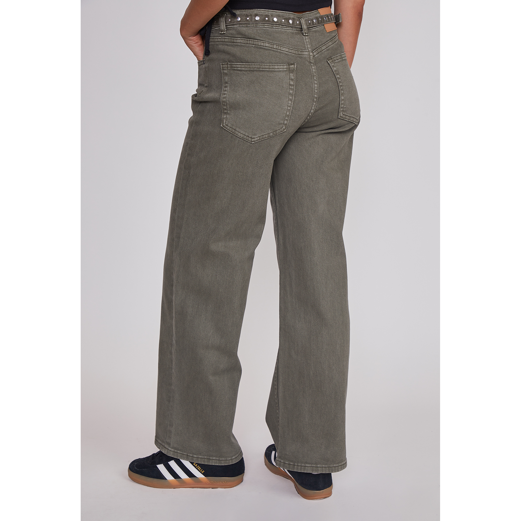 Pantalón Mujer Baggy Cinturón Verde Sioux 6