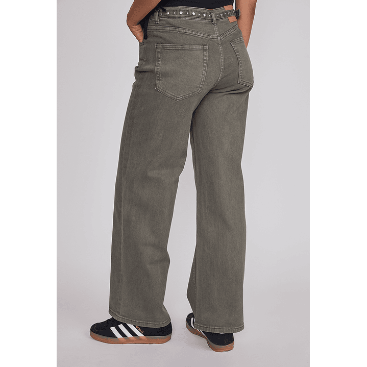 Pantalón Mujer Baggy Cinturón Verde Sioux 6