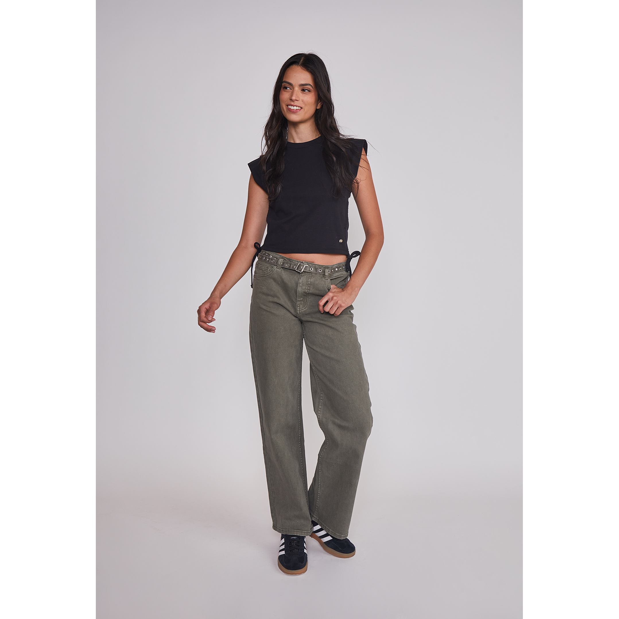 Polera Mujer Ajustador Costados Negro Sioux 4