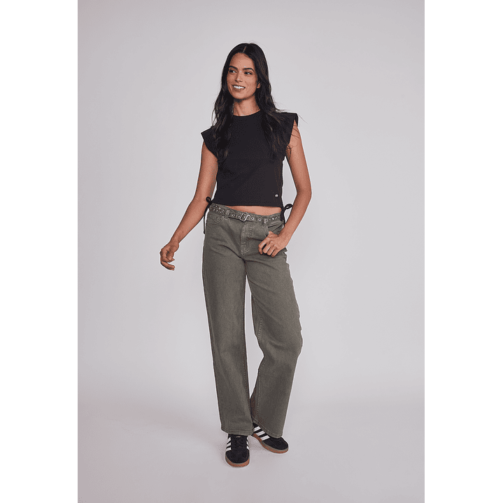 Polera Mujer Ajustador Costados Negro Sioux 4