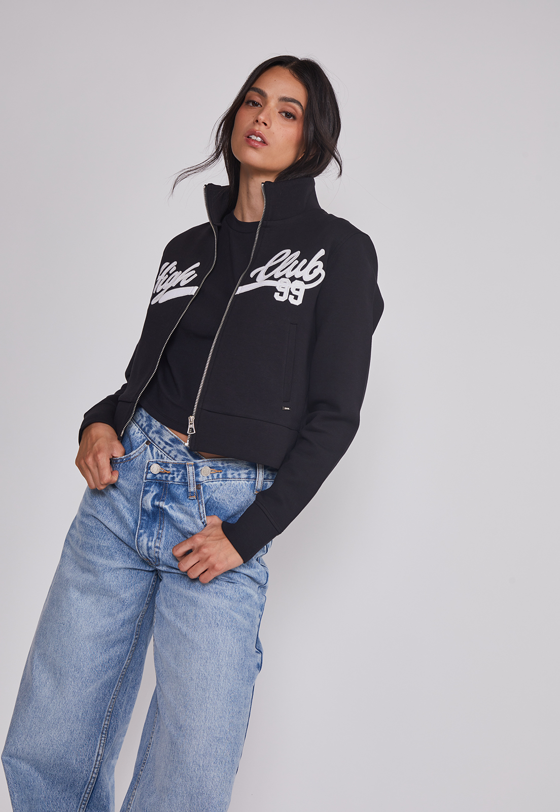 Jeans Mujer Wide Leg Boton Cruzado Celeste Sioux 4