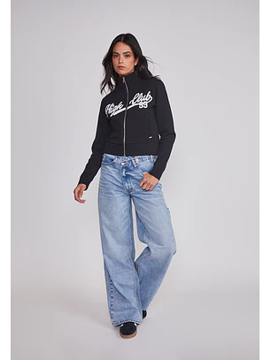 Jeans Mujer Wide Leg Boton Cruzado Celeste Sioux