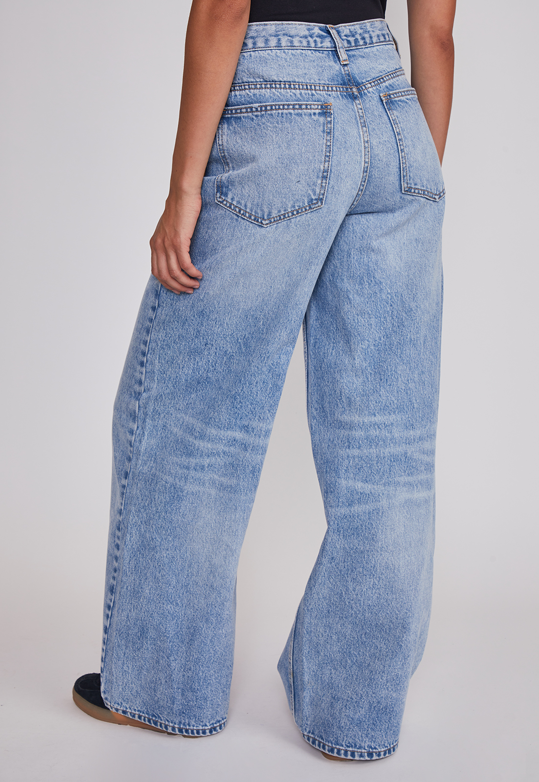 Jeans Mujer Wide Leg Boton Cruzado Celeste Sioux 2