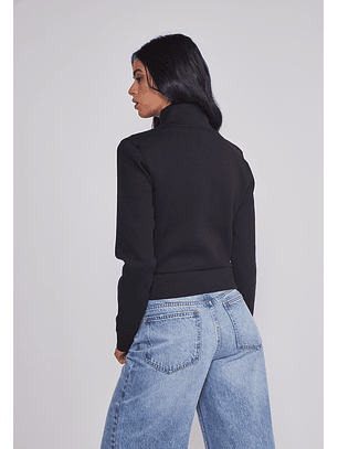 Polerón Mujer Ajustado Varsity Negro Sioux