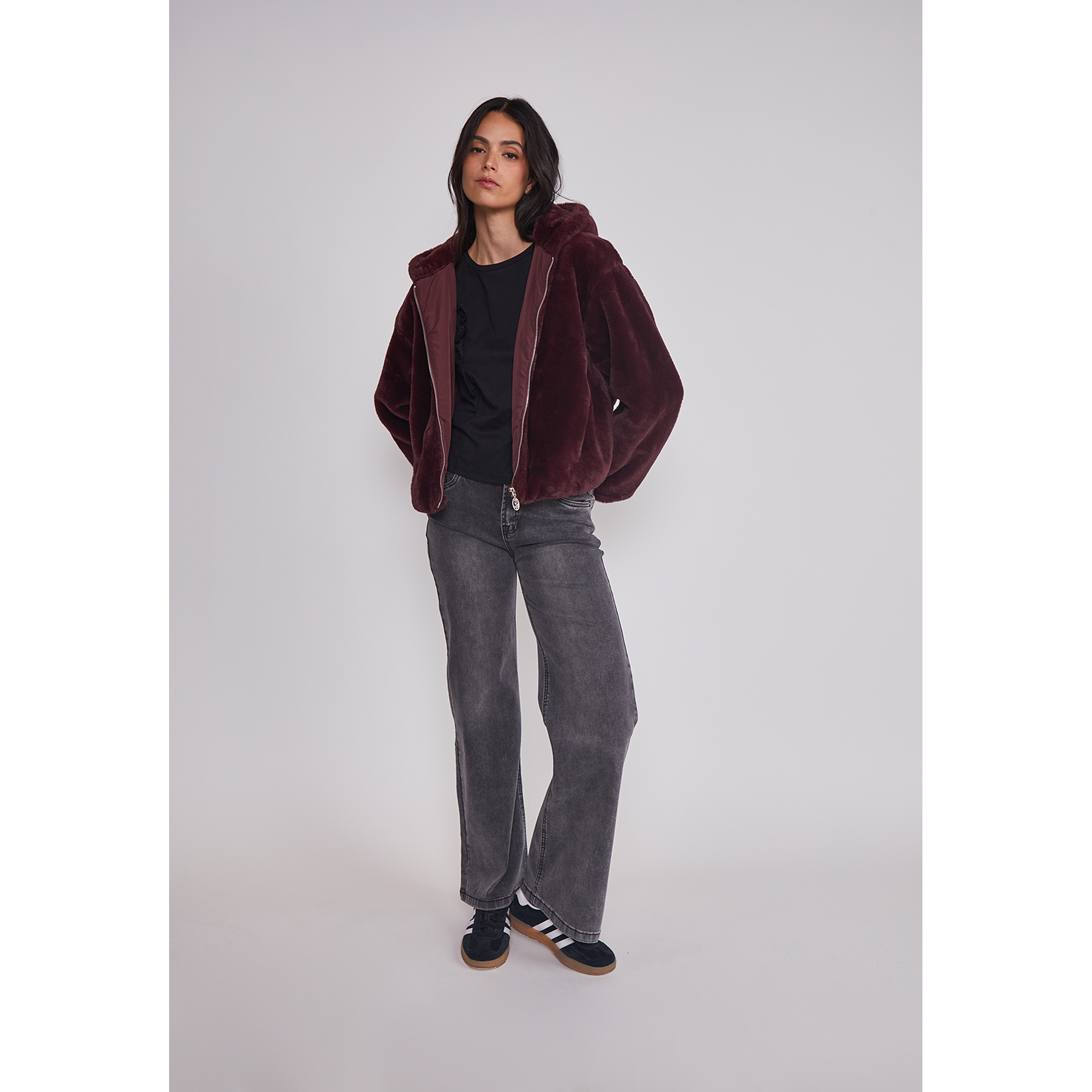 Jeans Mujer Wide Leg Tiro Alto Negro Sioux 3