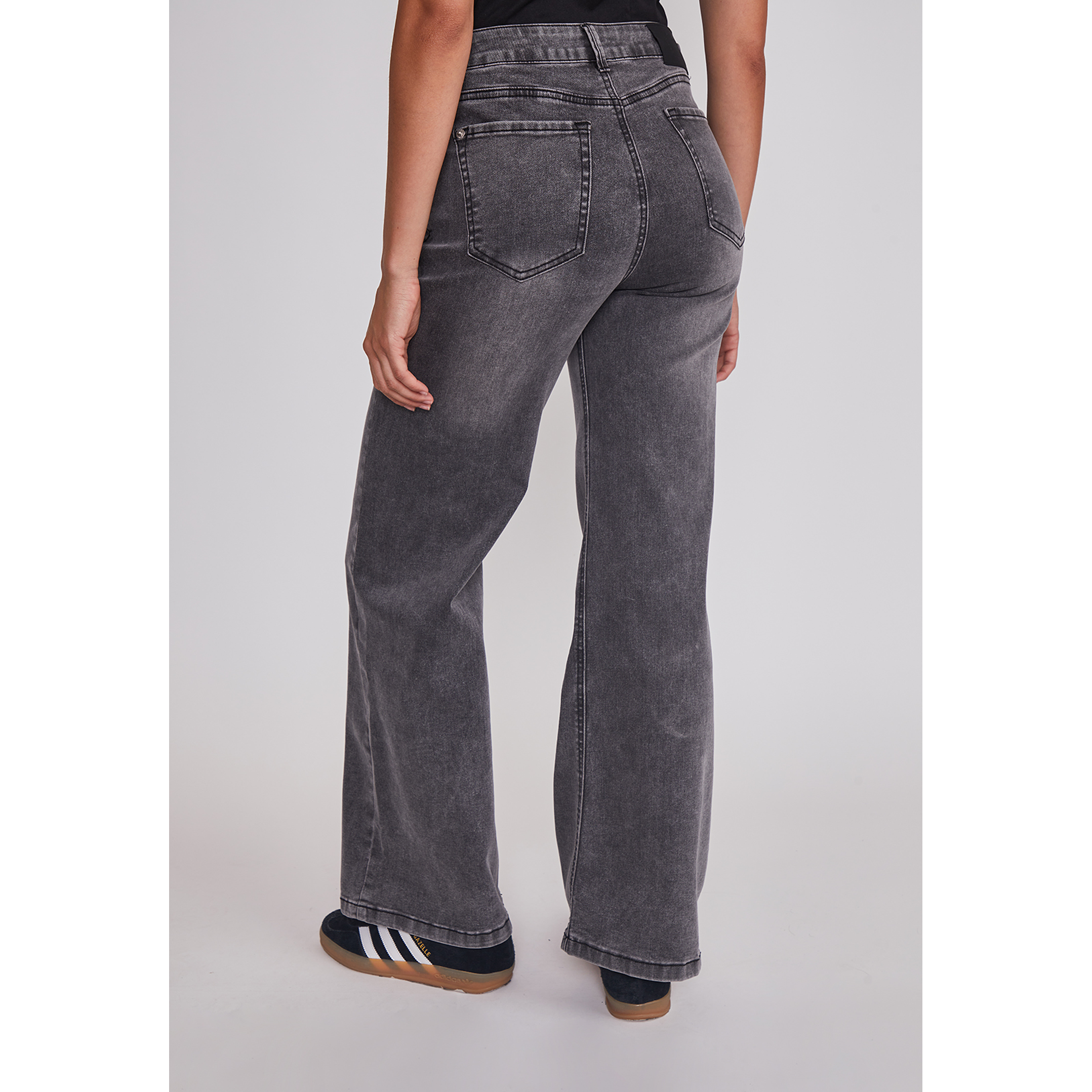 Jeans Mujer Wide Leg Tiro Alto Negro Sioux 2