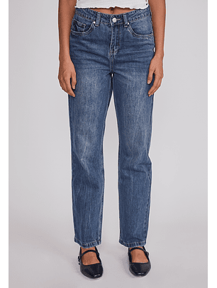 Jeans Mujer Recto Efecto Desgastado Azul Sioux