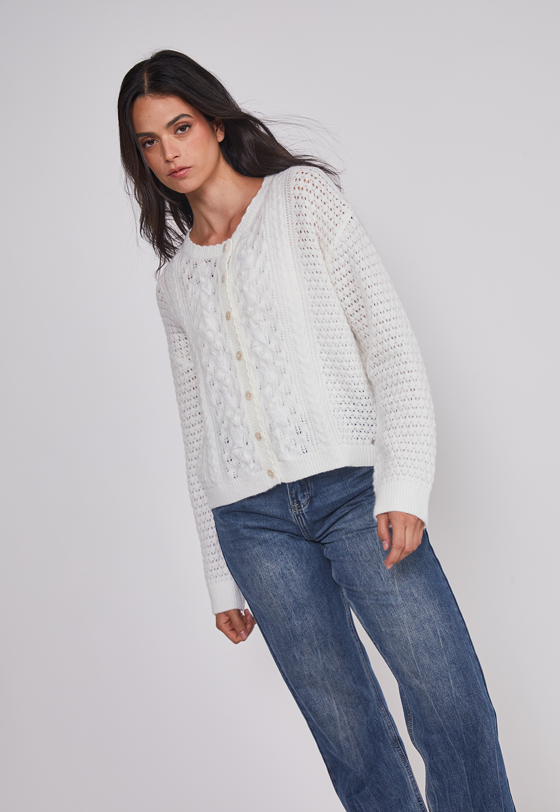 Jeans Mujer Recto Efecto Desgastado Azul Sioux 3