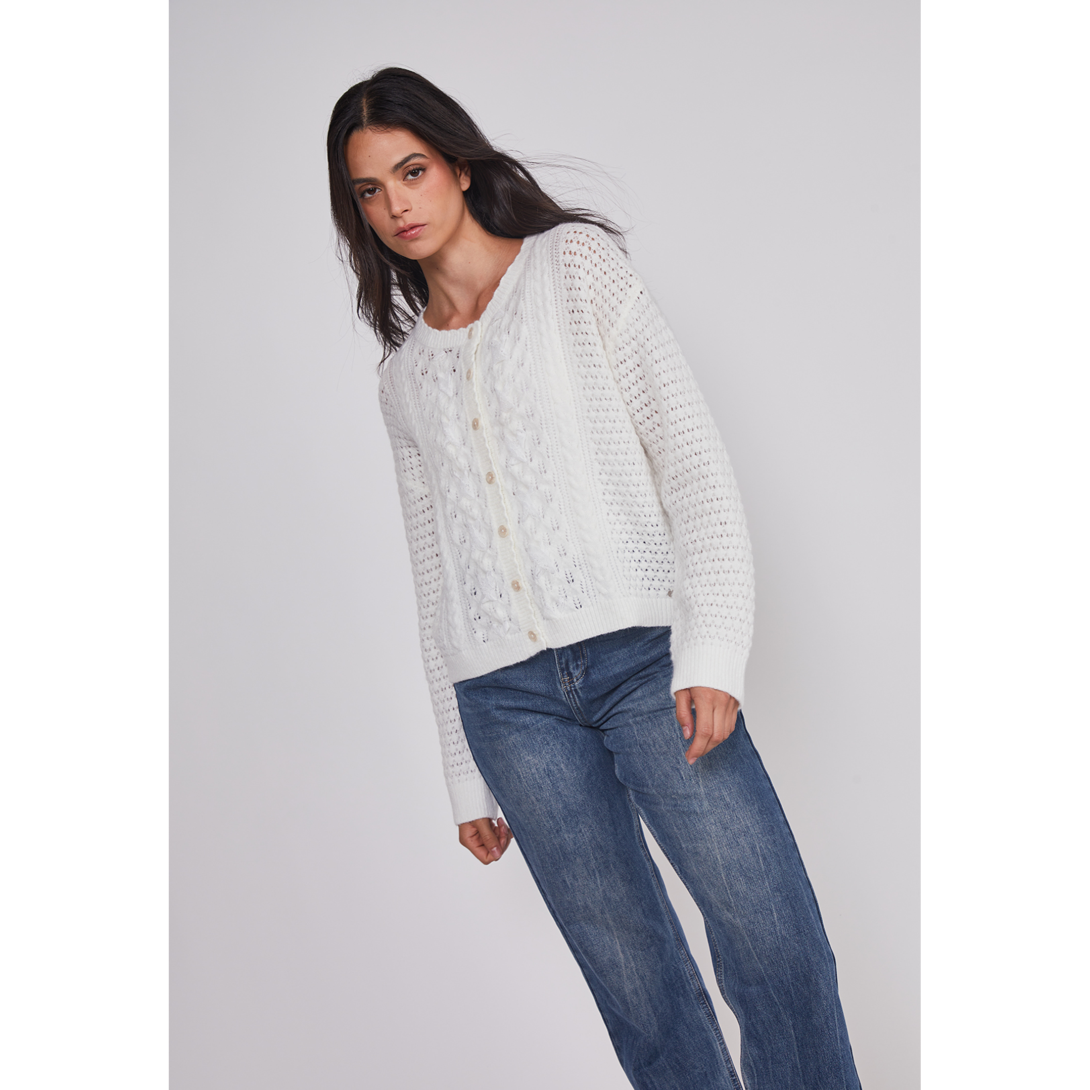 Jeans Mujer Recto Efecto Desgastado Azul Sioux 3