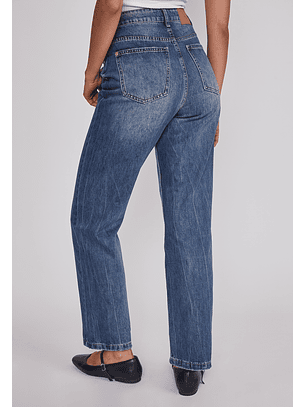 Jeans Mujer Recto Efecto Desgastado Azul Sioux
