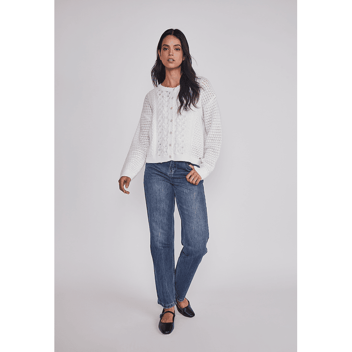 Sweater Mujer Botones Romántico Crudo Sioux 3