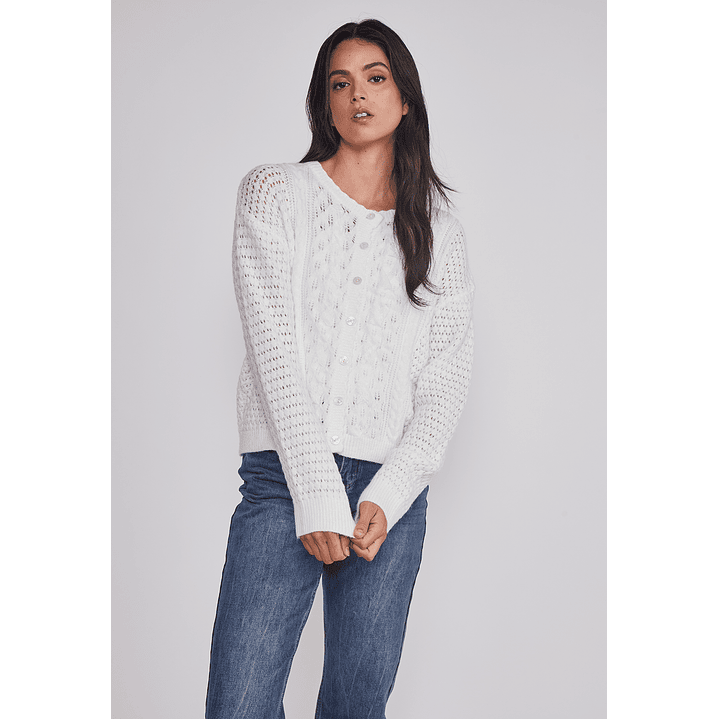 Sweater Mujer Botones Romántico Crudo Sioux 1