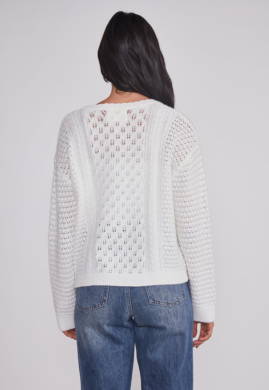 Sweater Mujer Botones Romántico Crudo Sioux 2