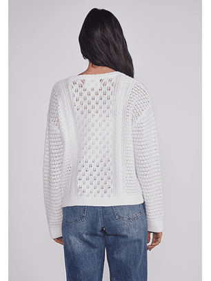 Sweater Mujer Botones Romántico Crudo Sioux