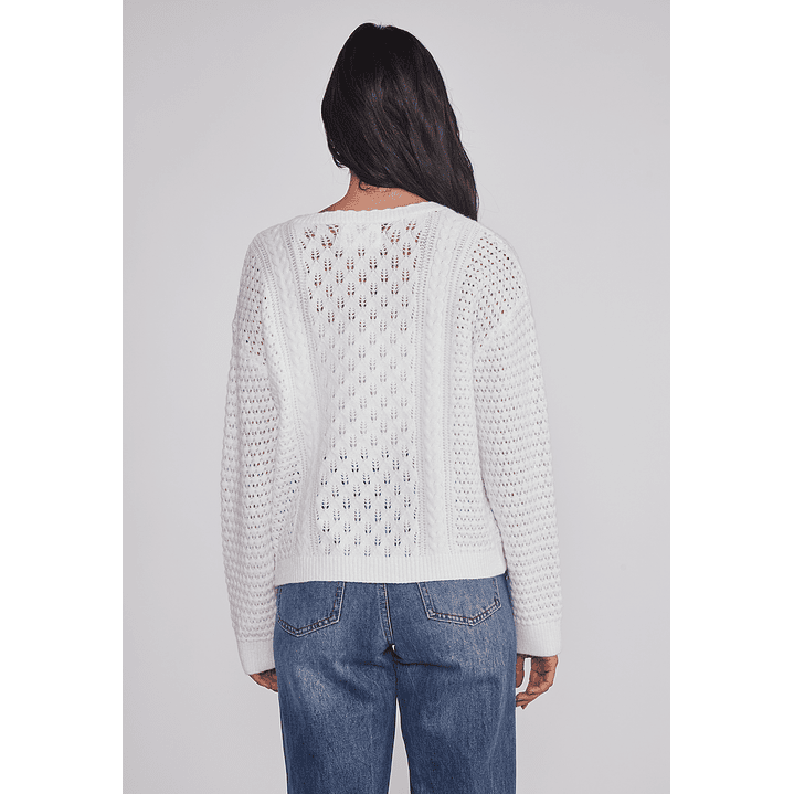Sweater Mujer Botones Romántico Crudo Sioux 2