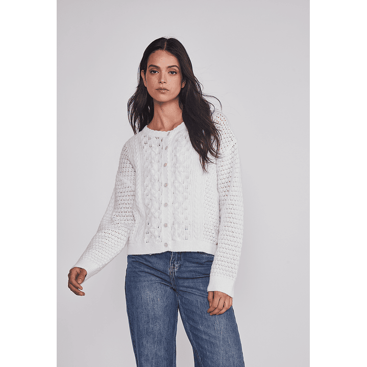 Sweater Mujer Botones Romántico Crudo Sioux 4