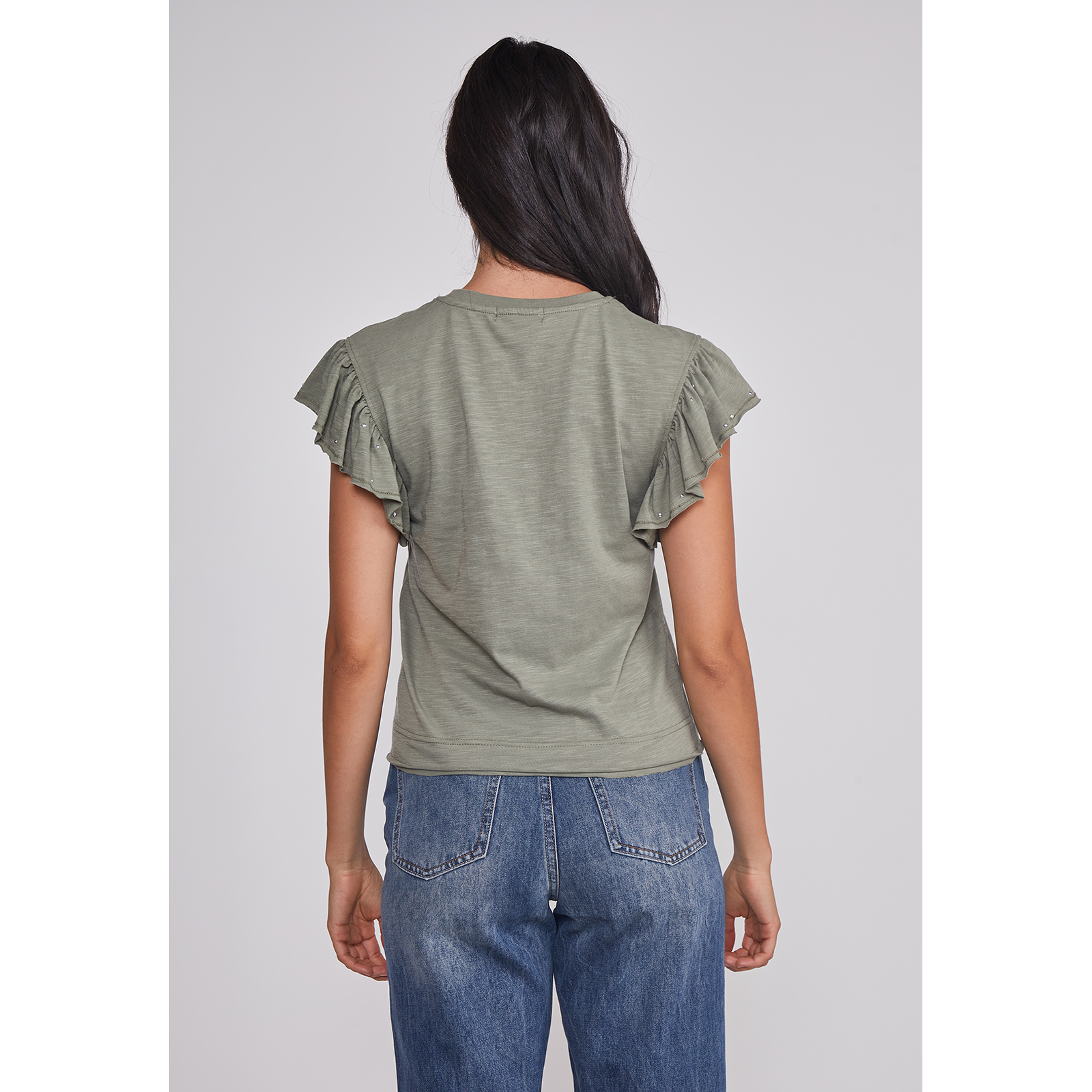 Polera Mujer Manga Brillos Verde Sioux 2