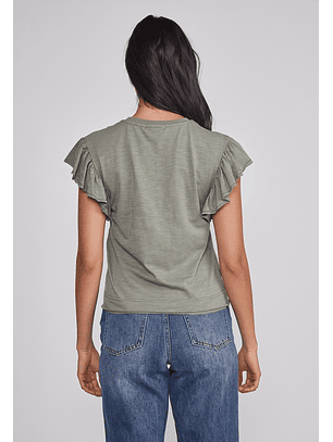 Polera Mujer Manga Brillos Verde Sioux