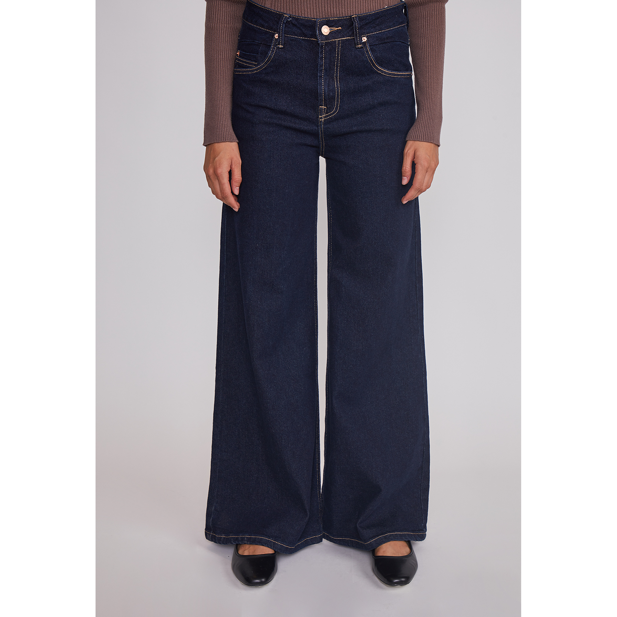 Jeans Mujer Raw Superwide Azul Sioux 1