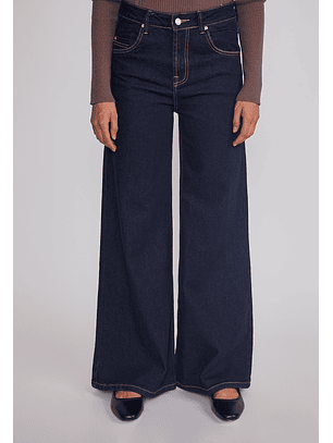 Jeans Mujer Raw Superwide Azul Sioux